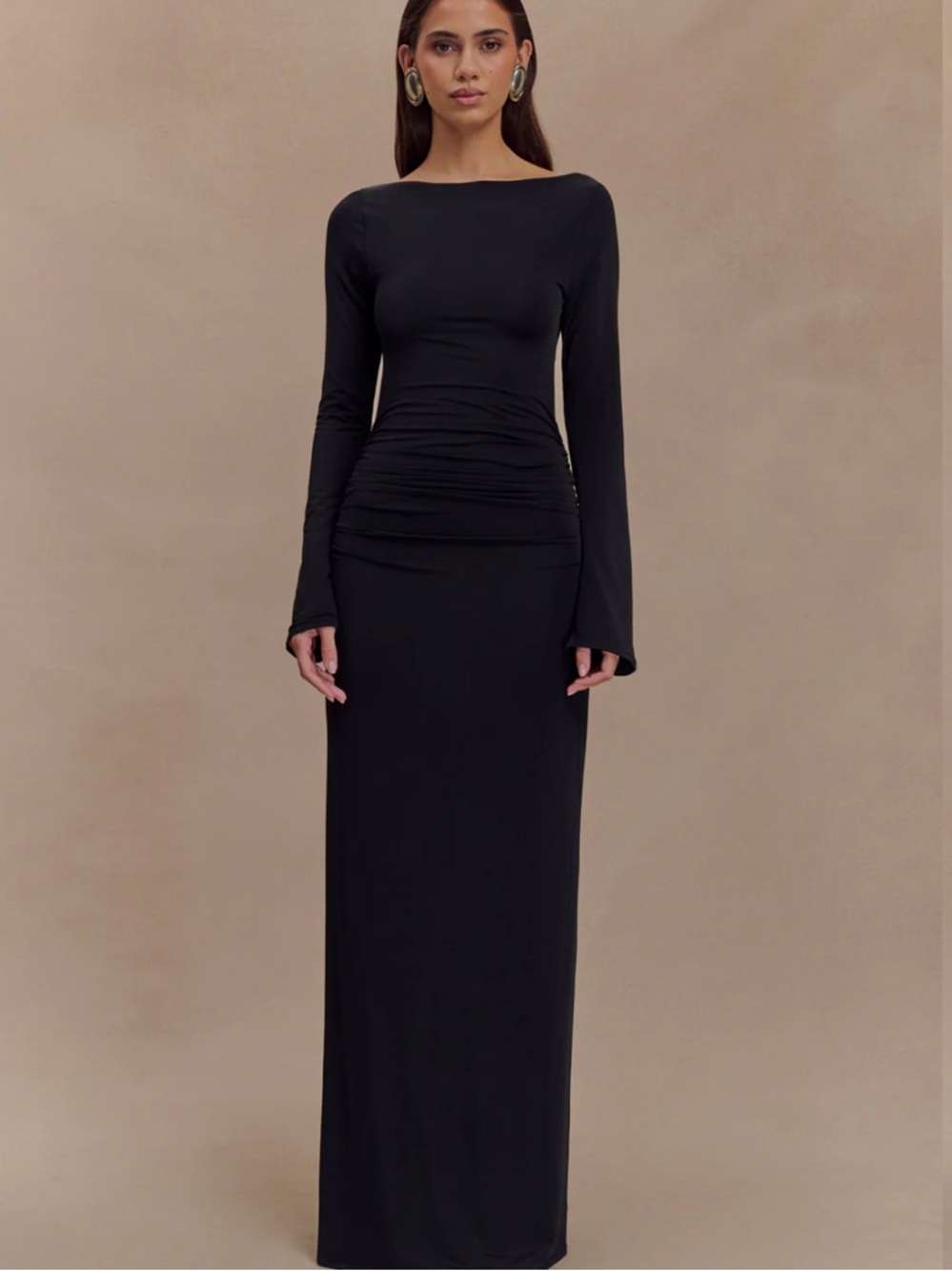 Meshki Black Long-Sleeve Cutout Maxi Dress - Picture 2 of 4